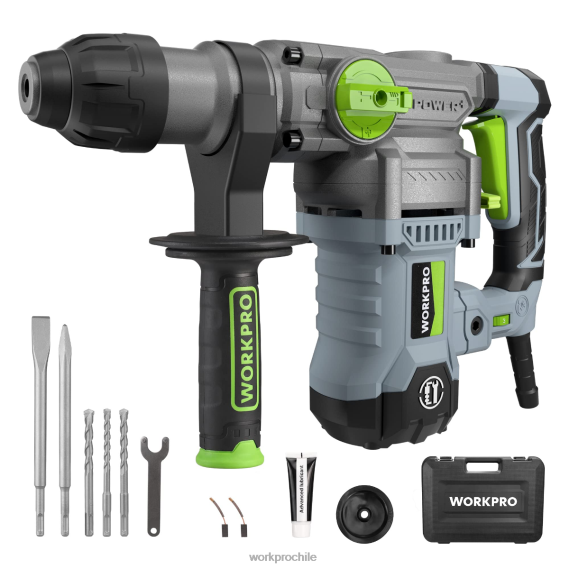 Taladro percutor rotativo sds-plus premium de 12,5 amperios y 1-1/4 pulgadas, versión con cable de alta resistencia WORKPRO JDN8Z179 útil herramienta