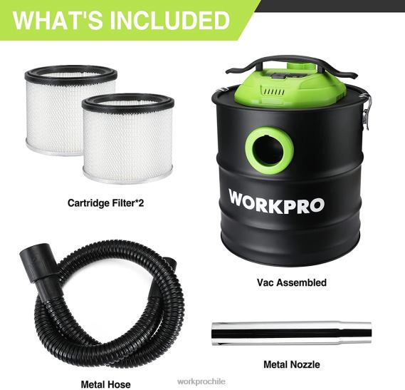 Aspiradora de cenizas de 5,2 galones, aspiradora de cenizas de 5,5 caballos de fuerza máxima con filtro hepa WORKPRO JDN8Z212 útil herramienta