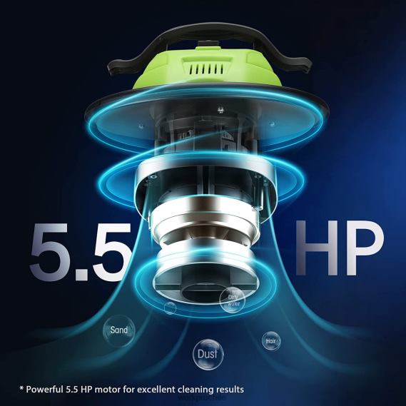 Aspiradora de cenizas de 5,2 galones, aspiradora de cenizas de 5,5 caballos de fuerza máxima con filtro hepa WORKPRO JDN8Z212 útil herramienta