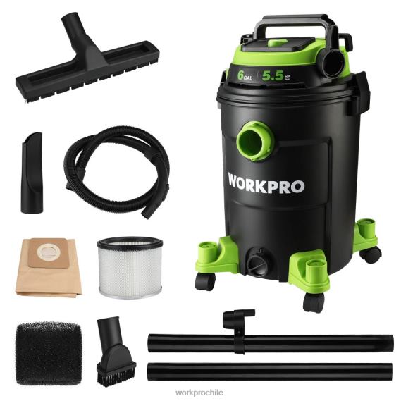 Aspiradora de taller de 6 galones, aspiradora de taller de 5,5 caballos de fuerza máxima con manguera de filtro hepa y accesorios WORKPRO JDN8Z215 útil herramienta
