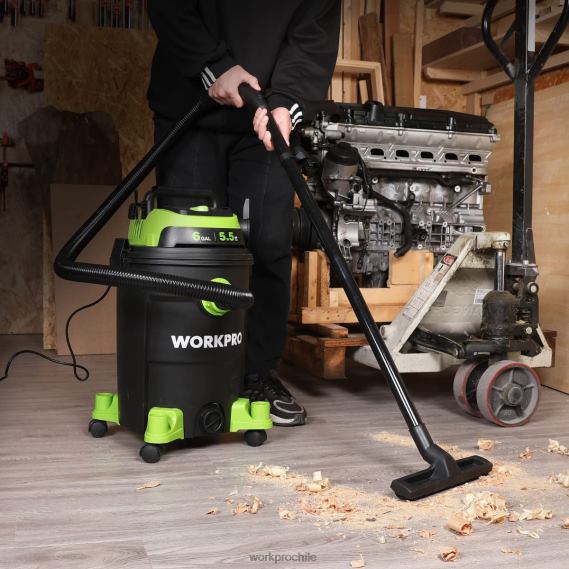 Aspiradora de taller de 6 galones, aspiradora de taller de 5,5 caballos de fuerza máxima con manguera de filtro hepa y accesorios WORKPRO JDN8Z215 útil herramienta