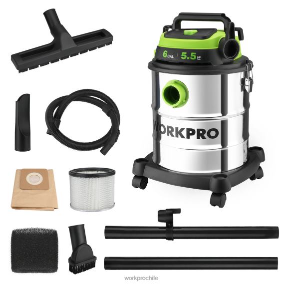 Aspiradora para taller húmedo/seco de 6 galones con filtro hepa, manguera y accesorios para recolección de polvo en el hogar y el lugar de trabajo WORKPRO JDN8Z213 moderno herramienta