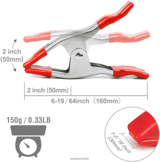 Abrazaderas de resorte de metal de 8 Uds., juego de abrazaderas resistentes de acero niquelado de 6-5/16 pulgadas para agarre de carpintería, estudios fotográficos de camping WORKPRO JDN8Z122 nuevo he