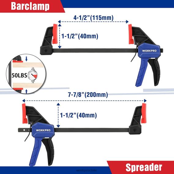 Juego de abrazaderas de 8 piezas para carpintería. WORKPRO JDN8Z114 moderno herramienta