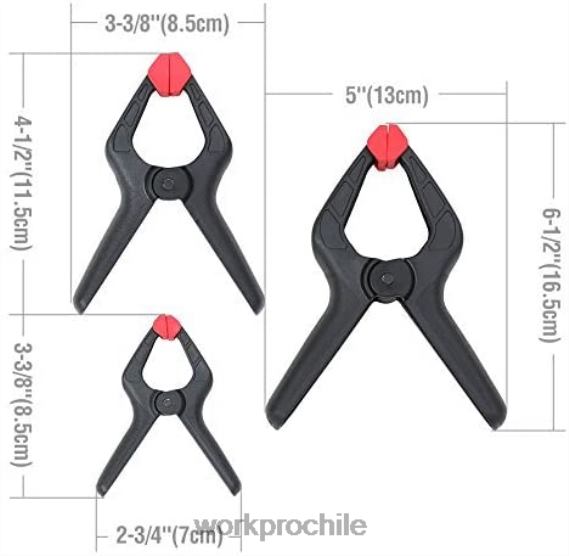 Juego de abrazaderas de resorte de nailon de 16 piezas para carpintería, estudios de fotografía y trabajos de bricolaje WORKPRO JDN8Z125 moderno herramienta