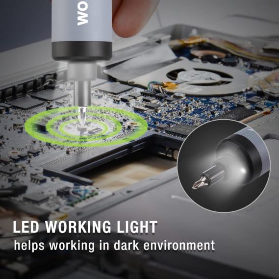 Destornillador eléctrico 4v, juego de destornilladores inalámbricos recargables con luz led WORKPRO JDN8Z232 útil herramienta