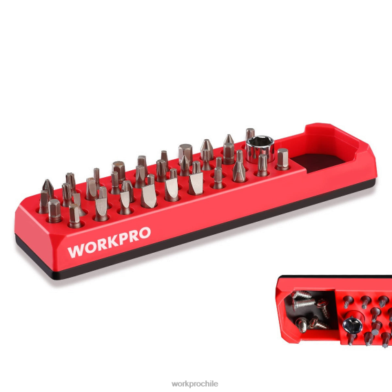 Destornillador magnético hexagonal de 39 orificios, organizador de brocas para broca hexagonal de 1/4 de pulgada y adaptador de broca de accionamiento WORKPRO JDN8Z132 rojo azul herramienta