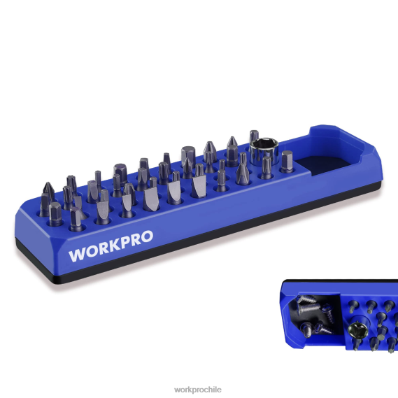 Destornillador magnético hexagonal de 39 orificios, organizador de brocas para broca hexagonal de 1/4 de pulgada y adaptador de broca de accionamiento WORKPRO JDN8Z132 rojo azul herramienta
