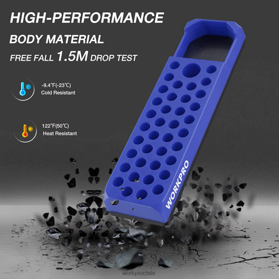 Destornillador magnético hexagonal de 39 orificios, organizador de brocas para broca hexagonal de 1/4 de pulgada y adaptador de broca de accionamiento WORKPRO JDN8Z132 rojo azul herramienta
