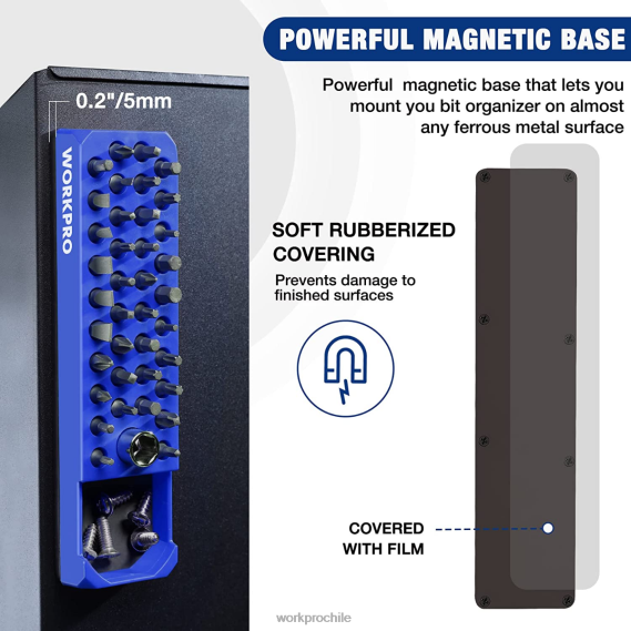 Destornillador magnético hexagonal de 39 orificios, organizador de brocas para broca hexagonal de 1/4 de pulgada y adaptador de broca de accionamiento WORKPRO JDN8Z132 rojo azul herramienta