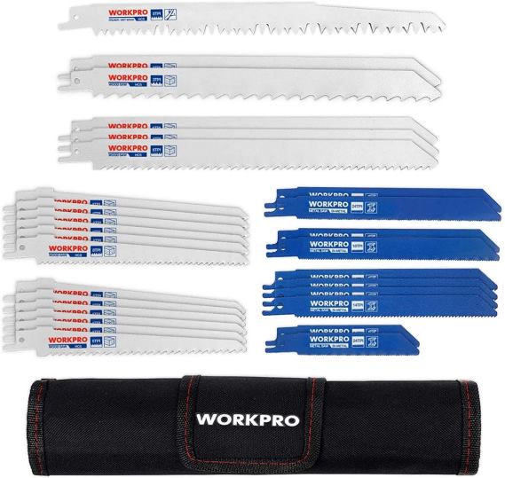 Juego de 32 hojas de sierra alternativa con bolsa organizadora WORKPRO JDN8Z138 útil herramienta