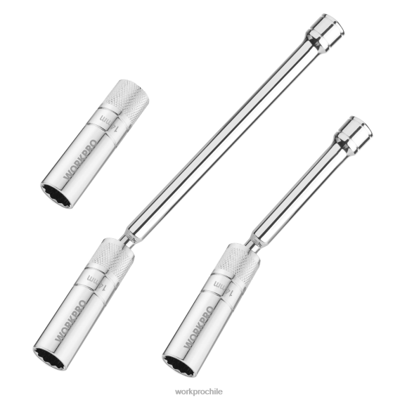 Juego de 3 enchufes de pared delgados de 14 mm con extensiones de 6 y 10 pulgadas Juego de enchufes para bujías giratorios magnéticos WORKPRO JDN8Z143 útil herramienta