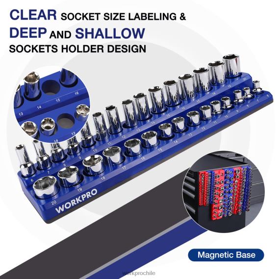 Juego de 6 organizadores magnéticos para receptáculos. WORKPRO JDN8Z126 moderno herramienta