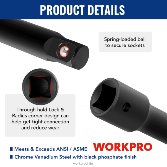 Juego de accesorios para herramientas de accionamiento de 18 piezas WORKPRO JDN8Z137 moderno herramienta