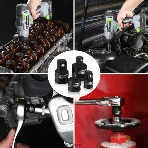 Juego de adaptador y reductor de vaso de impacto de 4 piezas, kit de conversión de llave WORKPRO JDN8Z94 útil herramienta