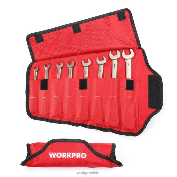 Juego de llaves combinadas con trinquete de cabeza flexible de 8 piezas con bolsa organizadora WORKPRO JDN8Z86 útil herramienta