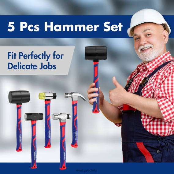Juego de martillos de 5 piezas. WORKPRO JDN8Z136 moderno herramienta