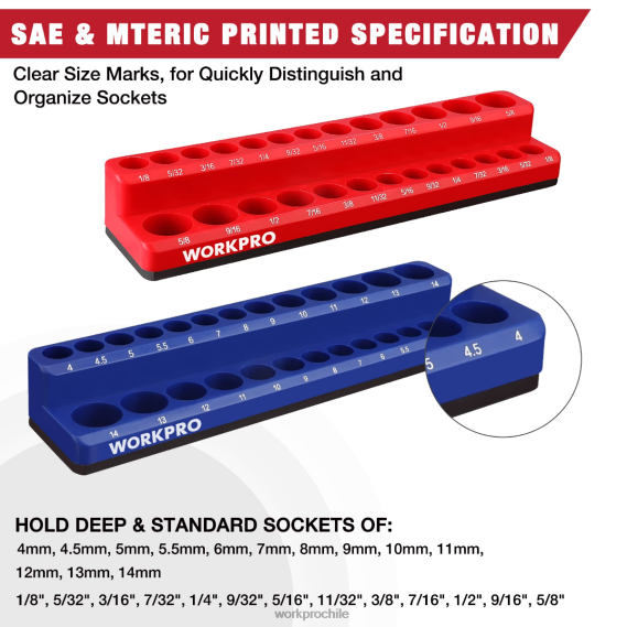 Juego de organizador de enchufes magnéticos. WORKPRO JDN8Z131 nuevo herramienta