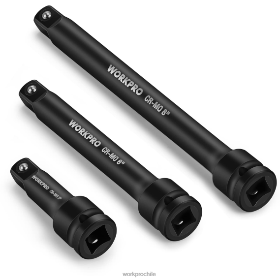 Juegos de barras de extensión de impacto de 3 piezas: 3, 6, 8 pulgadas y 1/2 pulgada WORKPRO JDN8Z202 útil herramienta