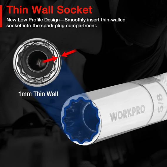bujía giratoria magnética con enchufe de pared delgada WORKPRO JDN8Z146 moderno herramienta