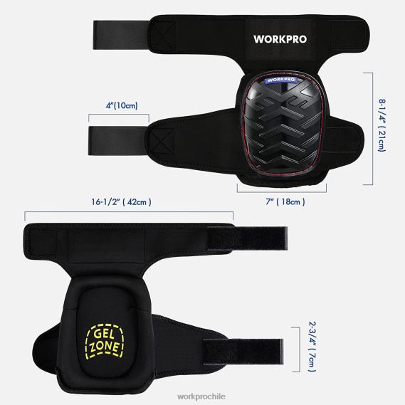 rodilleras de gel con correas antideslizantes, rodilleras profesionales para el trabajo WORKPRO JDN8Z129 moderno herramienta