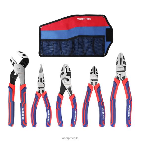 Juego de alicates de construcción CR-V premium de 5 piezas con bolsa de almacenamiento WORKPRO JDN8Z66 útil herramienta