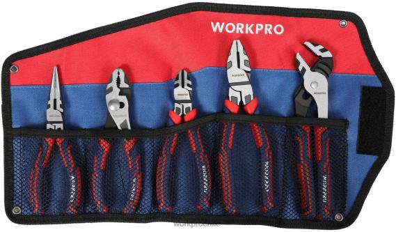 Juego de alicates de construcción CR-V premium de 5 piezas con bolsa de almacenamiento WORKPRO JDN8Z66 útil herramienta
