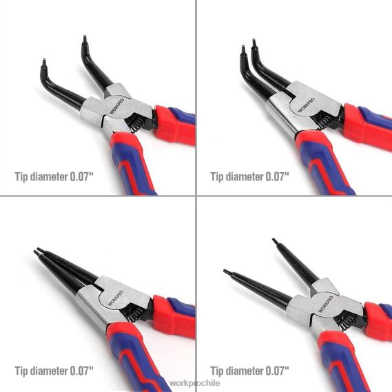 Juego de alicates para anillos de presión de 4 piezas con bolsa de almacenamiento WORKPRO JDN8Z67 útil herramienta