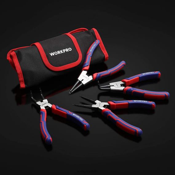 Juego de alicates para anillos de presión de 4 piezas con bolsa de almacenamiento WORKPRO JDN8Z67 útil herramienta