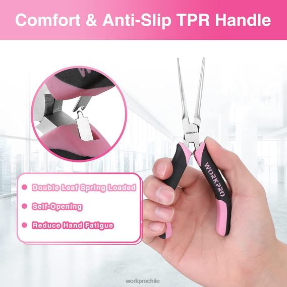 Juego de mini alicates de 6 piezas con bolsa. WORKPRO JDN8Z65 rosa herramienta