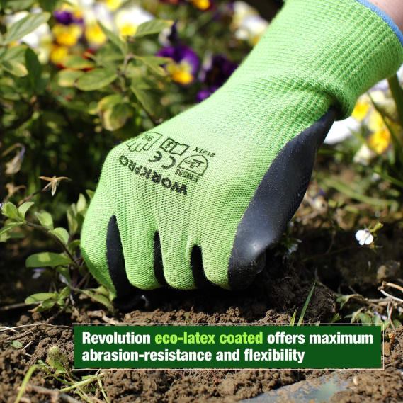 2 pares de guantes de trabajo de jardín con palma recubierta de látex ecológico y pantalla táctil para desherbar, cavar, rastrillar y podar WORKPRO JDN8Z273 nuevo herramienta