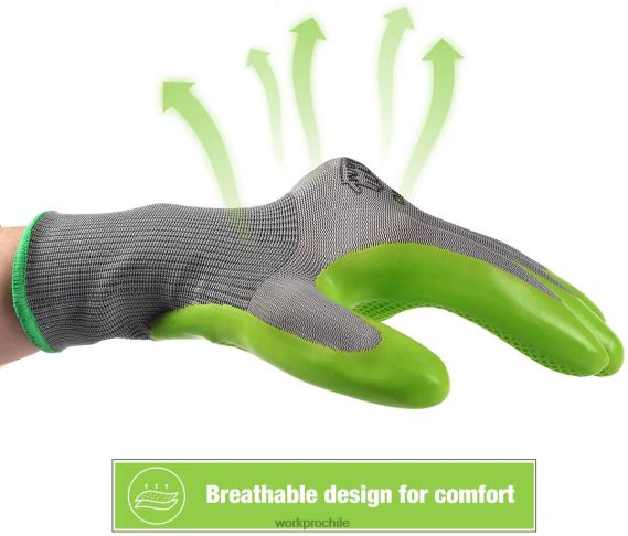6 pares de guantes de trabajo de jardín con palma recubierta de látex ecológico. WORKPRO JDN8Z275 útil herramienta