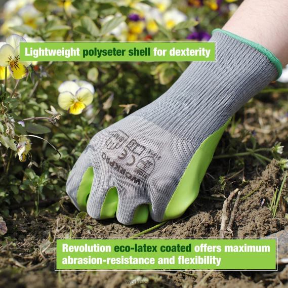 6 pares de guantes de trabajo de jardín con palma recubierta de látex ecológico. WORKPRO JDN8Z275 útil herramienta