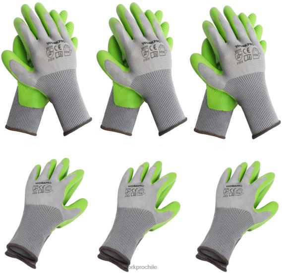 6 pares de guantes de trabajo de jardín con palma recubierta de látex ecológico. WORKPRO JDN8Z275 útil herramienta