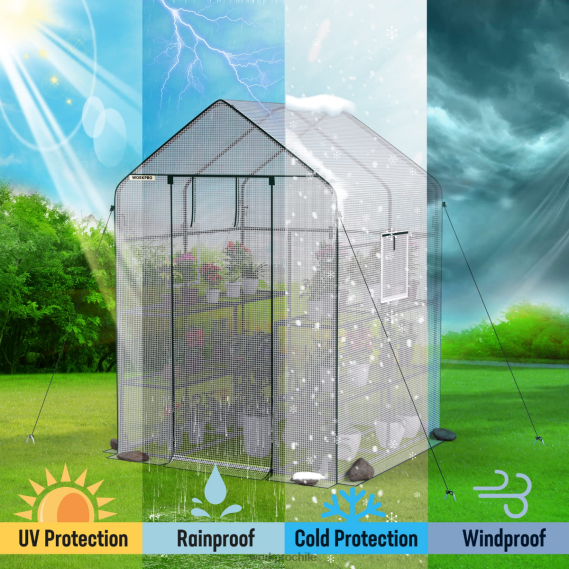 Invernadero de jardinería portátil para exteriores, grande, de 3 niveles y 8 estantes WORKPRO JDN8Z290 útil herramienta