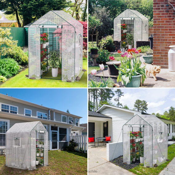 Invernadero de jardinería portátil para exteriores, grande, de 3 niveles y 8 estantes WORKPRO JDN8Z290 útil herramienta