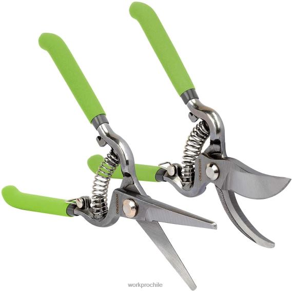 Juego de 2 tijeras de podar con hoja recta de acero. WORKPRO JDN8Z271 útil herramienta