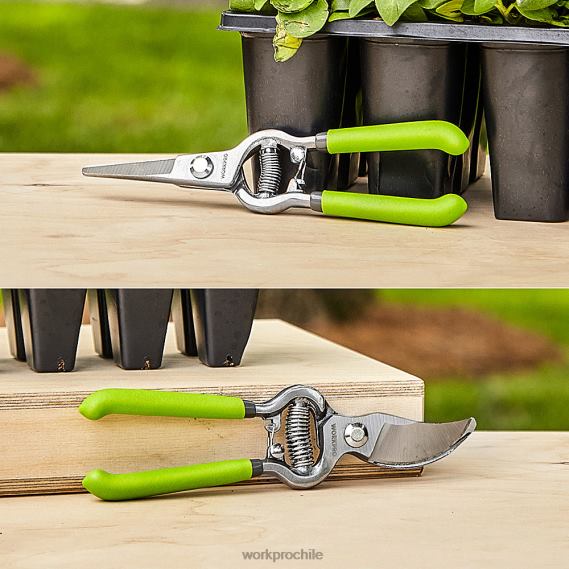 Juego de 2 tijeras de podar con hoja recta de acero. WORKPRO JDN8Z271 útil herramienta