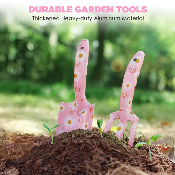 Juego de herramientas de jardín de aluminio de 4 piezas. WORKPRO JDN8Z285 blanco/rosa herramienta