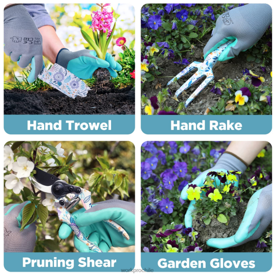 Juego de herramientas de jardinería de alta resistencia de aluminio de 5 piezas WORKPRO JDN8Z284 blanco/rosa herramienta