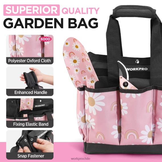Juego de herramientas de jardinería de alta resistencia de aluminio de 5 piezas WORKPRO JDN8Z284 blanco/rosa herramienta