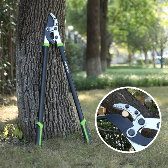 Podadora de yunque, cortadora de ramas de 32 pulgadas con acción compuesta, podadora de árboles de jardín de alta resistencia WORKPRO JDN8Z282 moderno herramienta