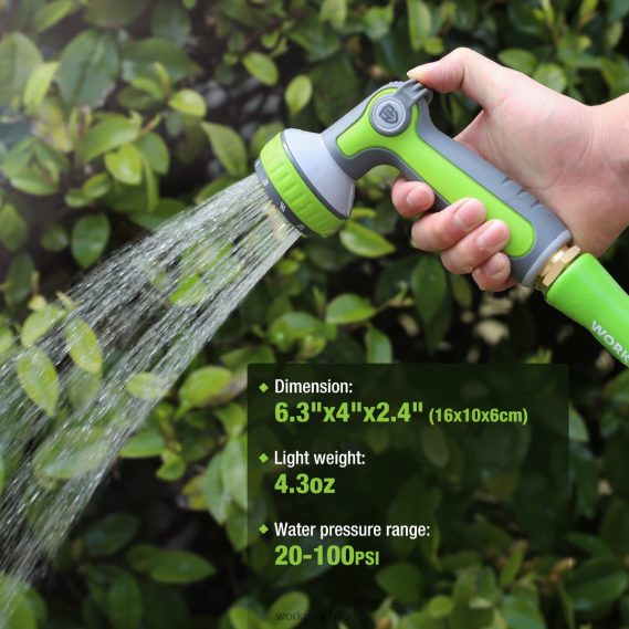 Rociador con boquilla para manguera de jardín con 10 patrones de rociado WORKPRO JDN8Z278 útil herramienta
