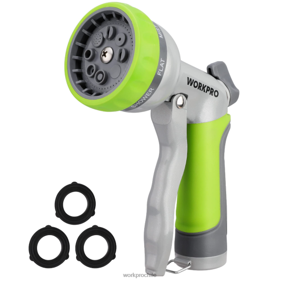 Rociador de boquilla de manguera de agua de alta presión para jardín con 8 patrones de riego ajustables y diseño de control con el pulgar WORKPRO JDN8Z288 útil herramienta