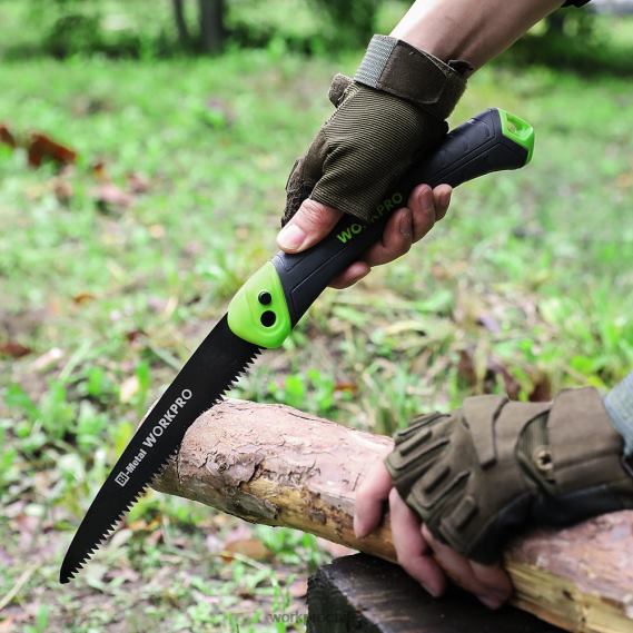 Sierra plegable, sierra de poda manual compacta con bloqueo de botón de hoja de 7 pulgadas WORKPRO JDN8Z270 útil herramienta