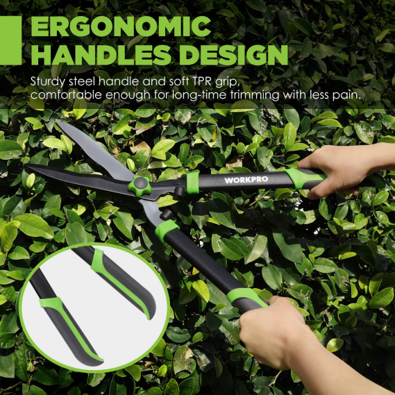 Tijeras para setos manuales con hoja ondulada y mango ergonómico y cómodo. WORKPRO JDN8Z287 nuevo herramienta