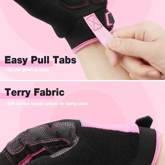 guantes de trabajo de seguridad, pantalla táctil, tejido de rizo, guantes de trabajo antideslizantes- m WORKPRO JDN8Z250 rosa herramienta