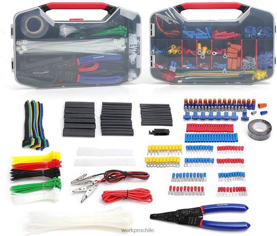 582 Uds terminales de engarzado conectores de cable tubo termorretráctil kit de reparación eléctrica con pelador cortador de alambre WORKPRO JDN8Z152 útil herramienta