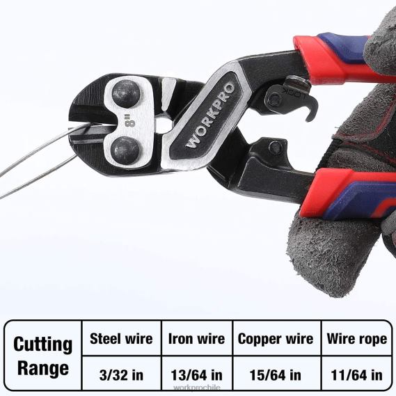 Mini cortador de pernos con bloqueo de seguridad y apalancamiento más eficiente. WORKPRO JDN8Z154 moderno herramienta