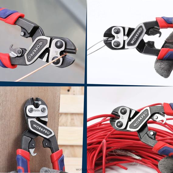 Mini cortador de pernos con bloqueo de seguridad y apalancamiento más eficiente. WORKPRO JDN8Z154 moderno herramienta